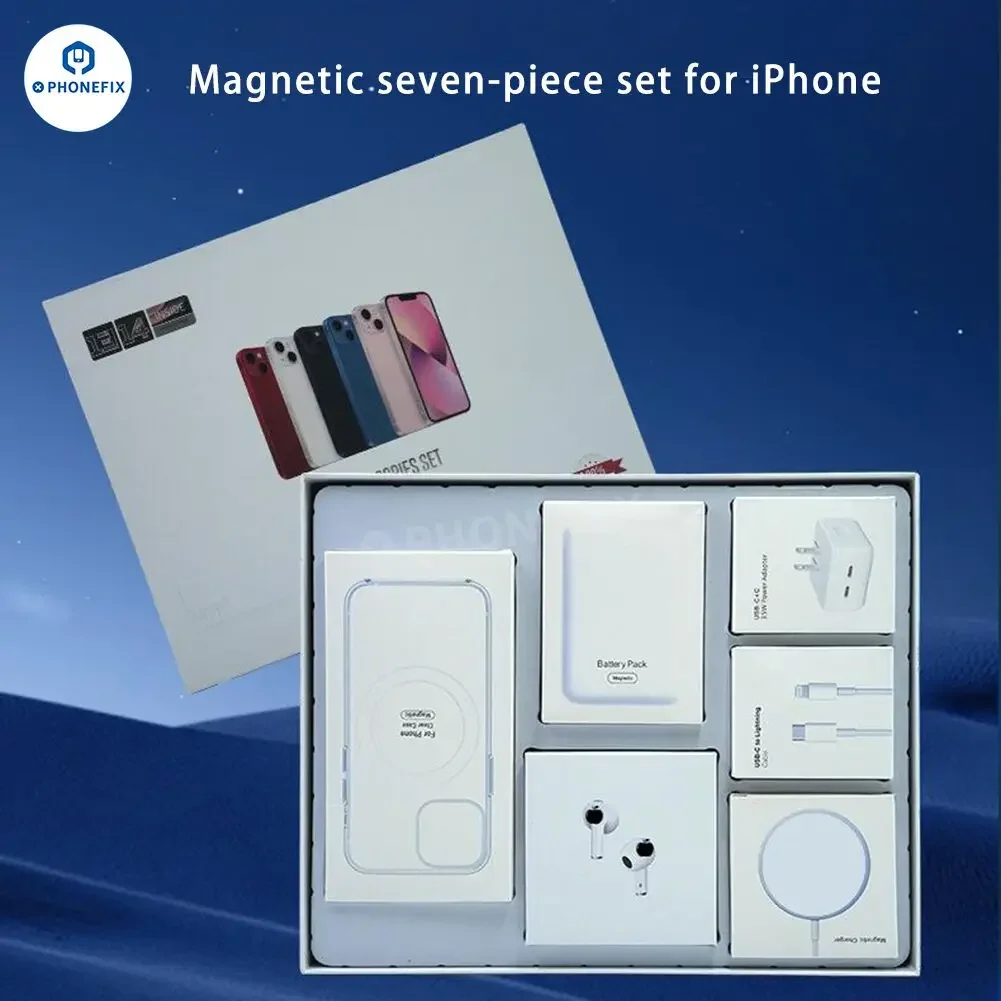 Cargadores magnéticos cargador rápido inalámbrico auriculares Bluetooth Kit de funda Magsafe para IPhone 16 15 14 13 12 Pro Max PD carga de teléfono