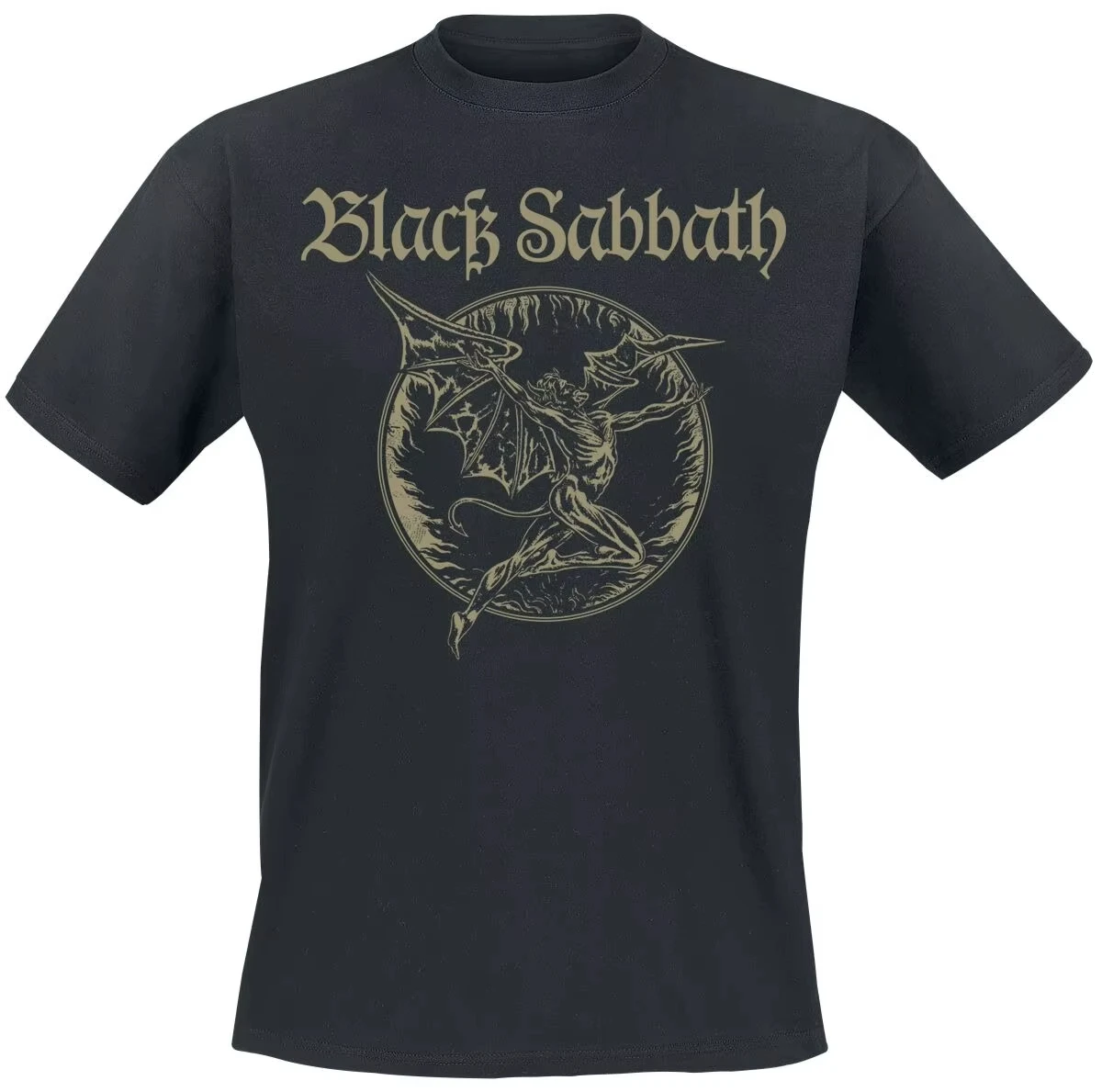 Black Sabbath Vintage Devil Print Cotton T-shirt Men Women Heavy Metal Band Unisex Short Sleeve Tee