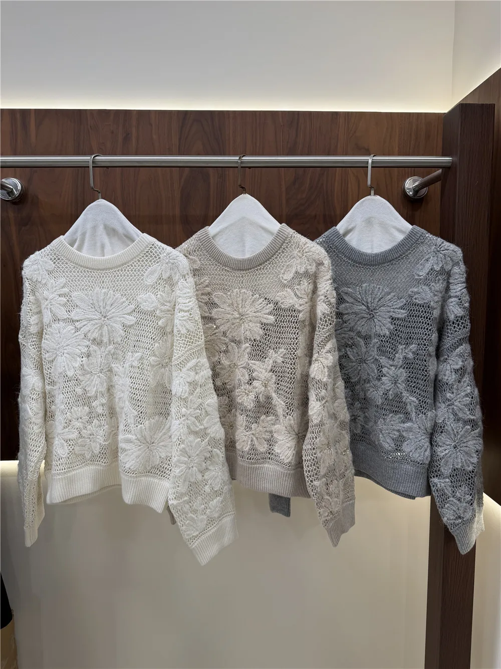 Fashion women's Sweaters 2026 Luxury Openwork Design European party style women's Clothing