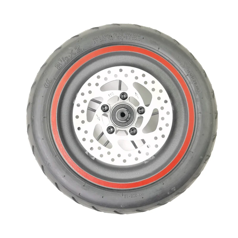 

Electric Scooter 8.5 Inch Inflatale Rear Wheel Tire Aluminum Alloy Wheel Hub 110Mm Brake Disk Set for Xiaomi M365 / 1S