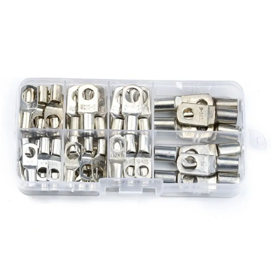 60PCS SC Tinned Copper Lug Ring Wire Connectors Bare Cable Terminal