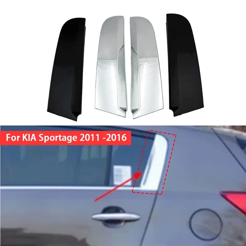 For KIA Sportage 2011 2012 2013-2016 Car Rear Triangular Window Trim Cover Door Belt Chrome C Pillar Cover Chromium Styling
