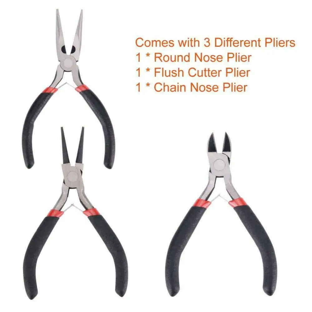 

Набор для изготовления украшений: 19 предметов, ручной работы, для рукоделия, черные плоскогубцы, инструменты для ремонта ювелирных изделий, комплект фурнитуры