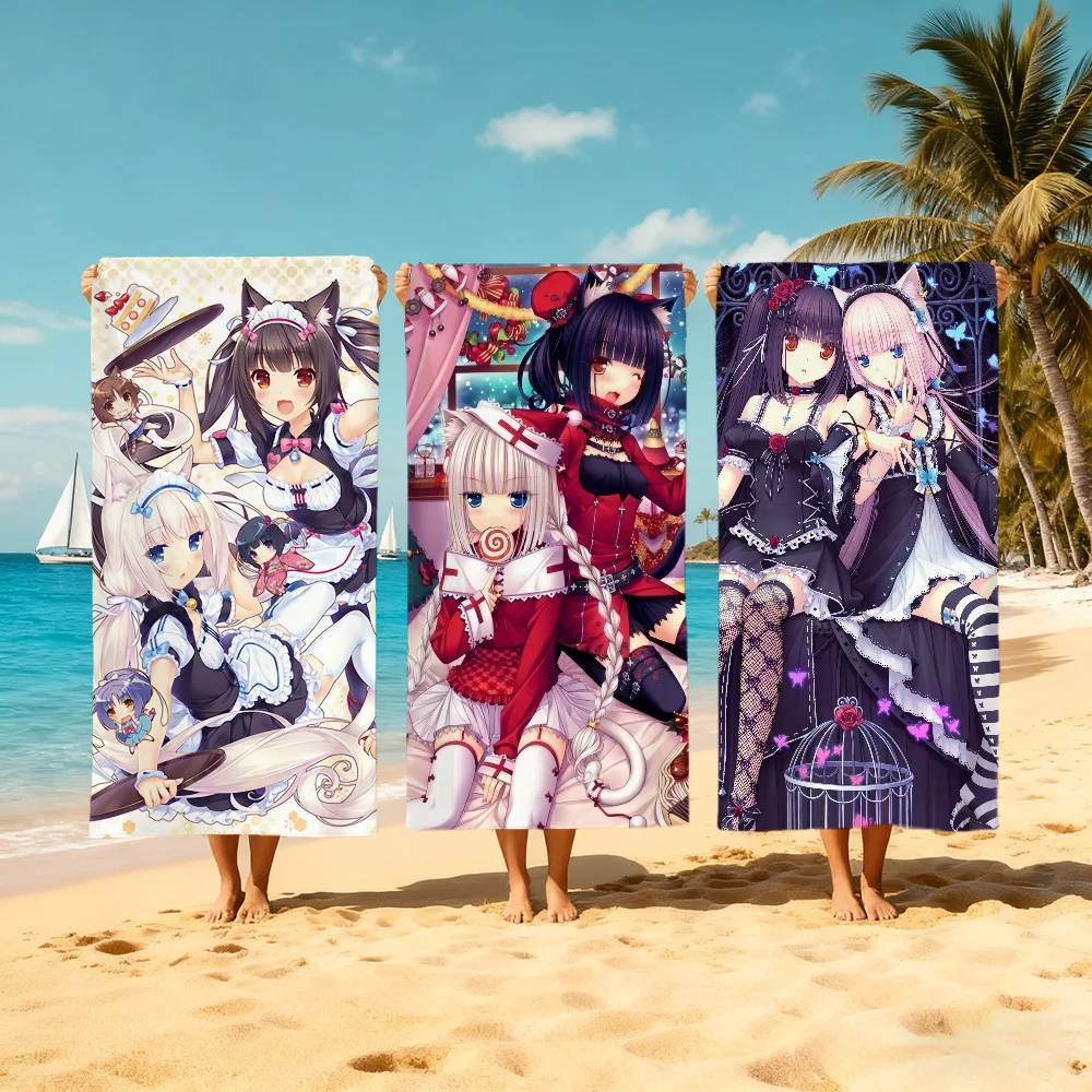 N-nekopara-a Anime Cartoon Towel Beach Quick Dry Soft Pool Towels Gift for Travel Gym Shower Camping Sports