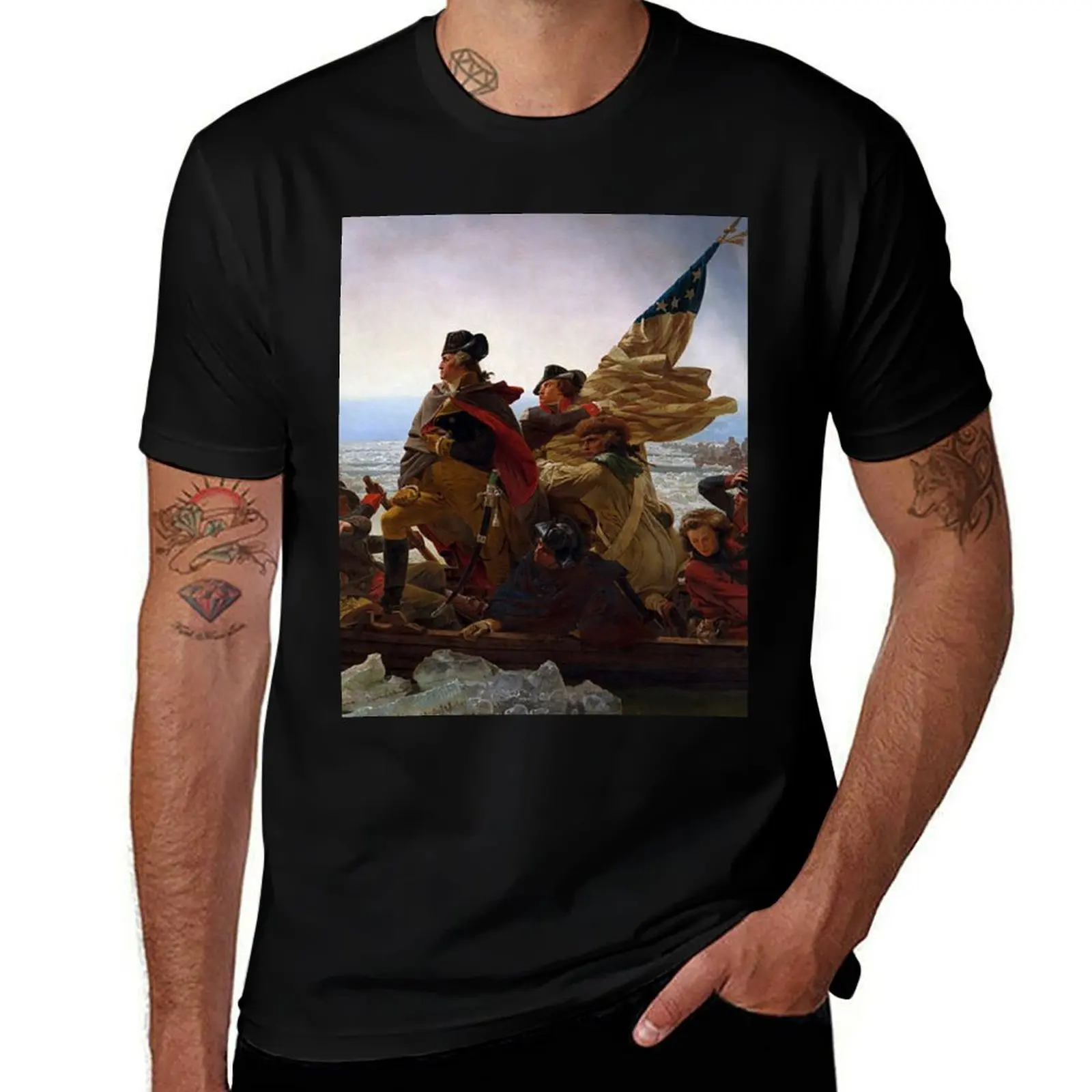 Washington Crossing the Delaware by Emanuel Leutze T-Shirt Gym Wear Breathable Short Sleeve Tee