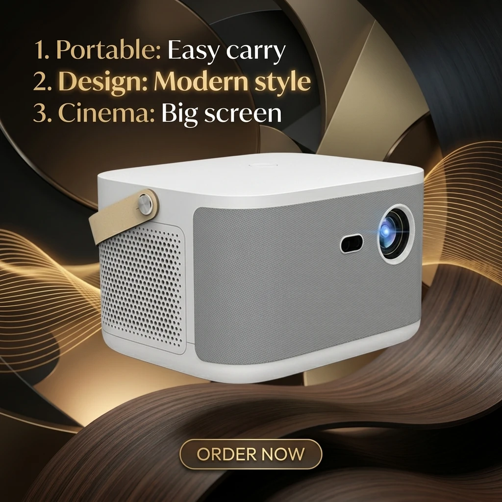 

WOWOTO 1080P Full HD WIFI Smartphone LED Video Projector 1650ANSI Lumens Android 9.0 Home Theater Video Beam Projector