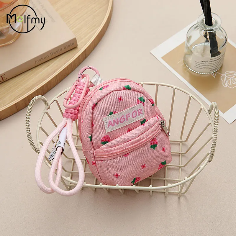 

Strawberry Print Women's Bag Pendants Lipstick Earphones Mini Storage Bag Trendy Versatile Bag Multifunctional Purses Keychains