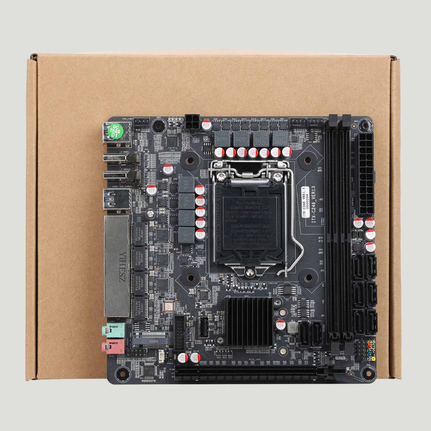 C246 Mini-ITX Motherboard 8 bay NAS Motherboard i219 Vpro Gigabit M.2 Nvme 8 SATA 3.0 Support Raid i3/i5/i7 6/8/9th E-2100/2200
