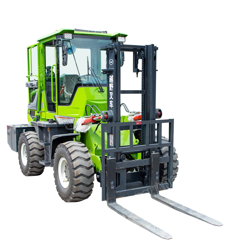 HWC-30A All Terrain Forklift 3 ton 4 Wheel Rough Terrain Forklift Hydraulic 4×4 Forklift Direct from China Manufacturer Custom