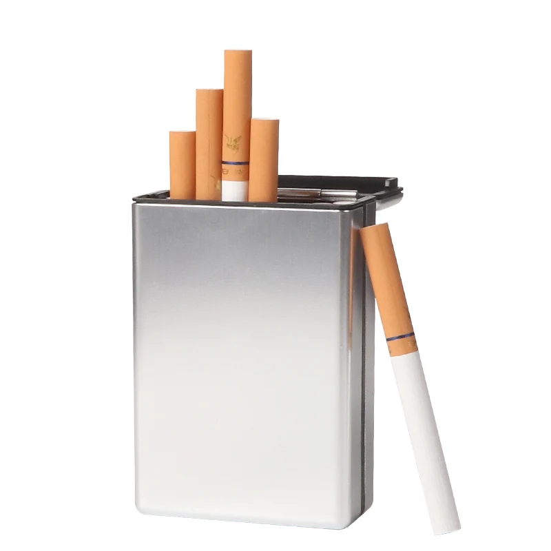 

20 Cigarettes Metal Cigarette Case Tobacco Case Cigar Holder Capacity Pocket Box Holder Portable Storage Container