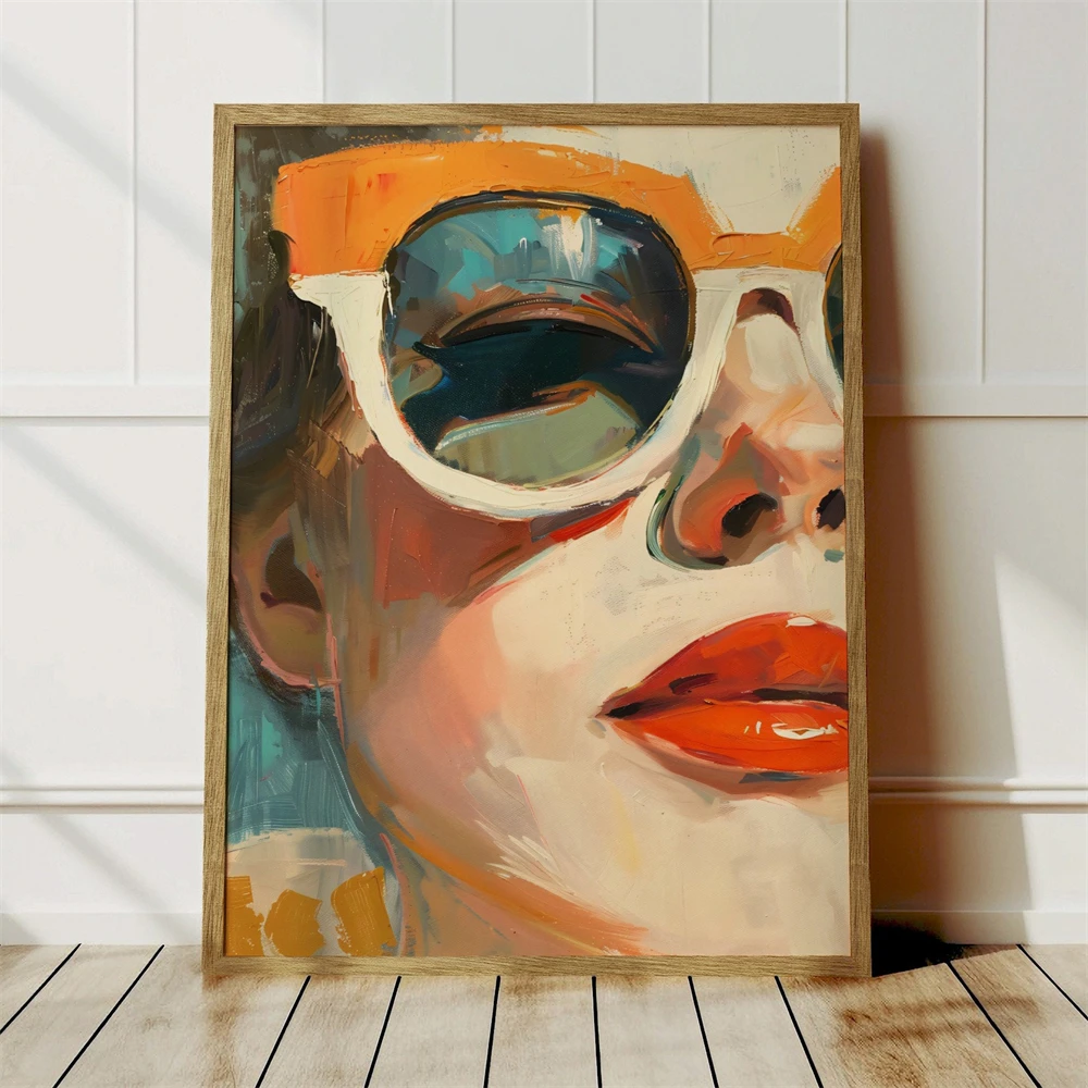 Female Portrait Maximalist Art Women's Portrait Art Poster Women Retro Prints Art Eclectic Home Decor Feminine Bedroom Decor