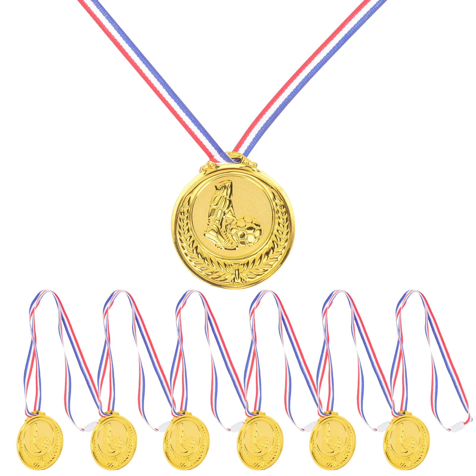 

6pcs Soccer Medals Mini Award Portable Kids Toy Sports Fake Decorative Children Plastic Medal Party Medal Toy Accessories