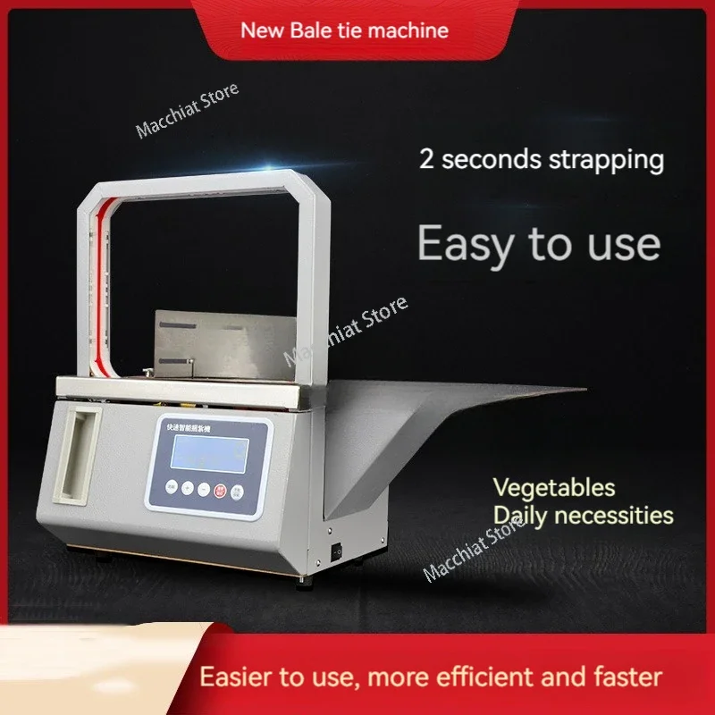 AC 220V/50HZ Automatic Strapping Machine OPP Film Bag Hot Melt Adhesive Paper Packing Machine Elastic Band Packaging Machine