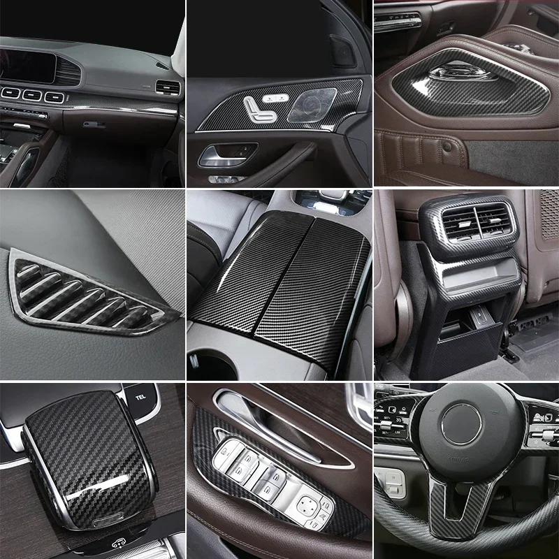 Plastic fiber trim cover for mercedes benz GLE W167 v167 gle c167 coupe 350 450 500e gls x167 400d interior accessories