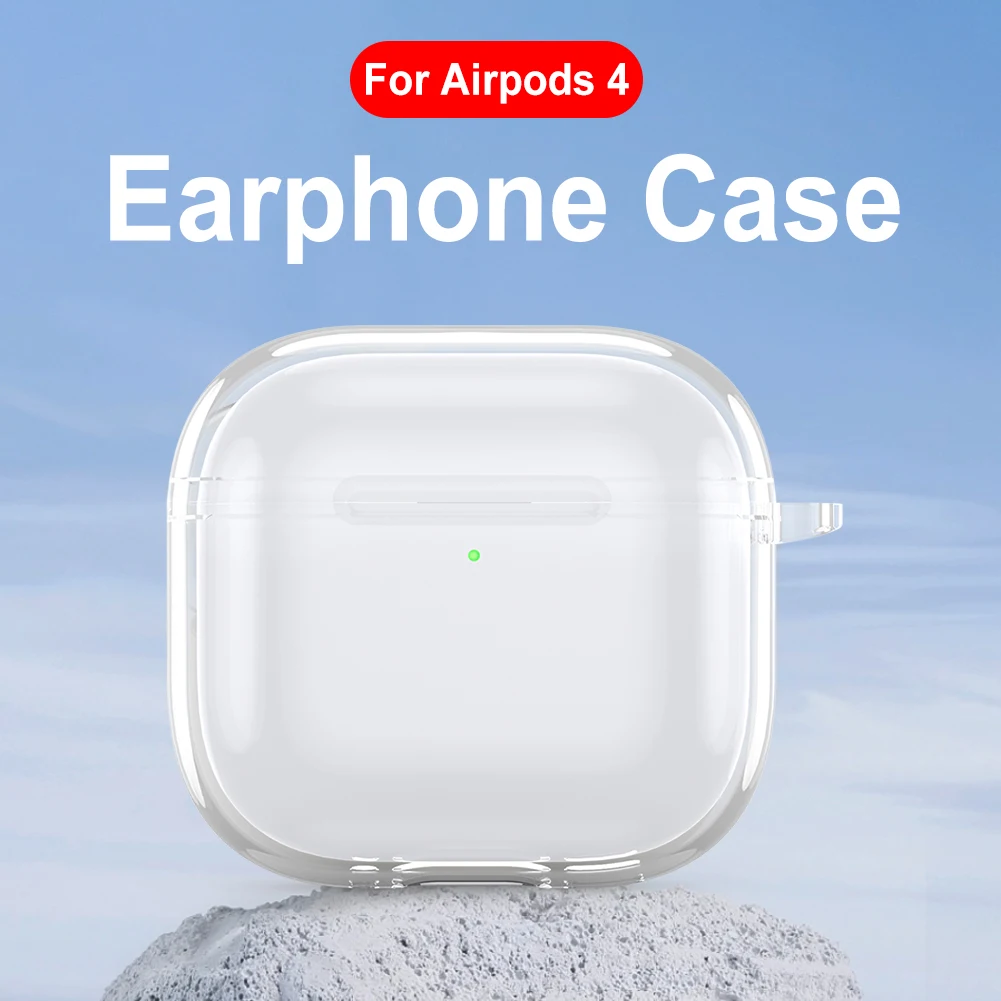 Casing pelindung ponsel AirPods 4, Earphone penutup nirkabel kulit lembut TPU tahan guncangan untuk AirPods 4 2024 casing pengisian daya