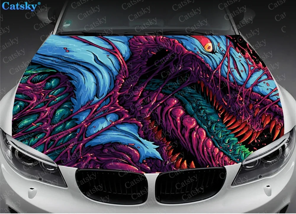 wild Hyper Beast Car Hood Wrap Color Vinyl Sticker Decal Truck Graphic Bonnet Custom Auto Accessories Decoration Stickers Gift