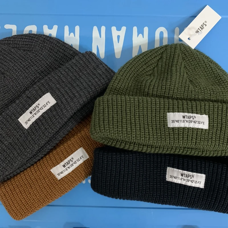 Winter Men Women Keep Warm Casual Wtaps Knitted Hat Japan Harajuku Style Street Couple Fashion Trend Woolen Hat Pullover Cap