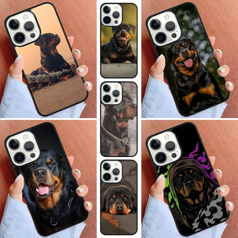 Cute Rottweiler Dog Phone Case For iPhone 16 15 14 Pro max 11 13 12 Mini Max SE 2020 6S 7 8 Plus Cover Capa