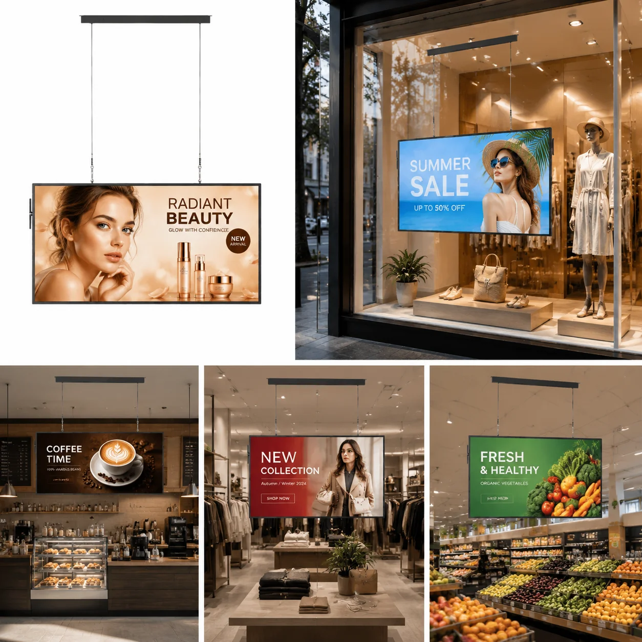 55 Inch UHD Smart Window LCD Monitor for Indoor Commercial Advertising Digital Signage SDK Function for Retail Store Pro