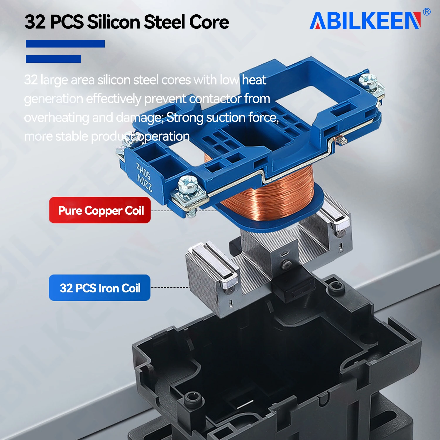 ABILKEEN CJX2 Industrial Electric AC Contactor 40A~95A 3 Phase Motor Controller Contactor 1NO+1NC Terminal 24V 110V 220V 380V