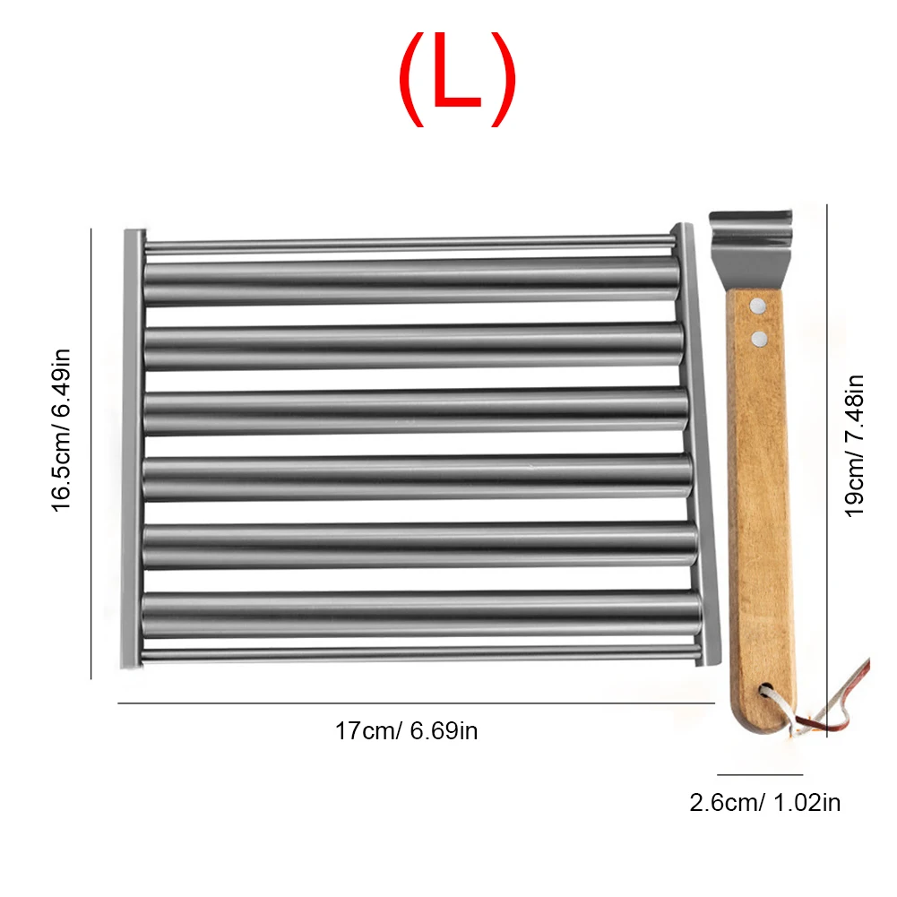 Hot Dog Roller Hot Dog Grill Roller Stainless Steel BBQ Hotdog Roller with Wooden Handle 5 Hot Dog Capacity Grill Accessories - Image 5