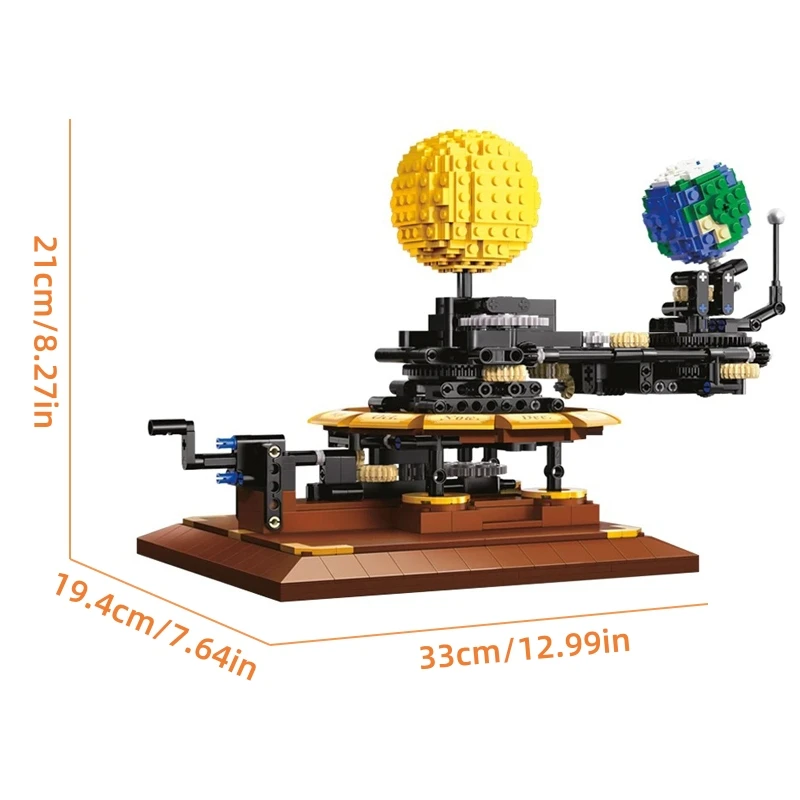 865 قطعة لتقوم بها بنفسك مكعبات بناء النظام الشمسي المنقولة الإبداعية التقنية MOC تجميع الطوب هدية عيد الميلاد عيد الميلاد هدايا الهالوين #6