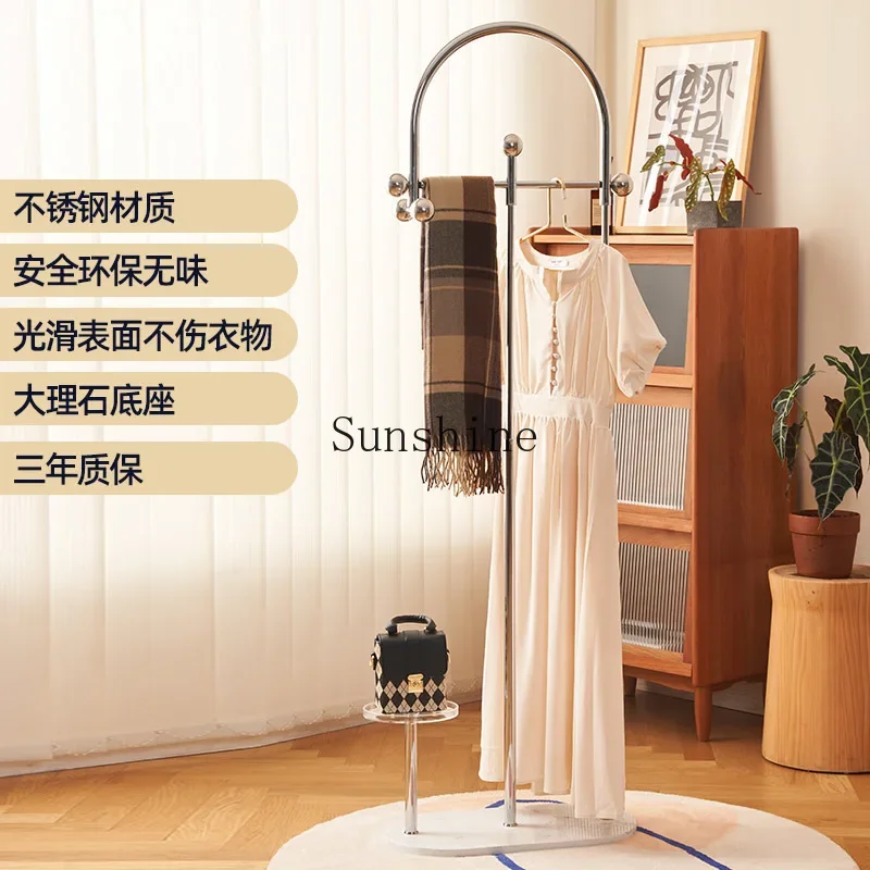 Stainless steel marble hanger floor-to-ceiling bedroom room hanger for clothes