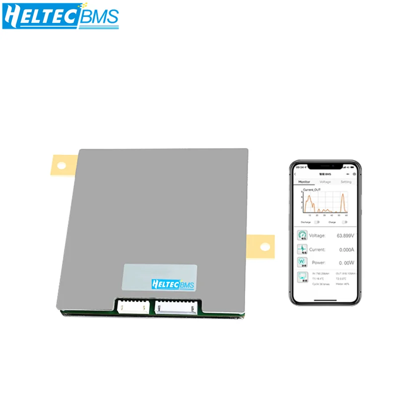 

HeltecBMS 36V48V60V72V84V 9S-24S Smart BMS 30A60A90A150A200A240A300A360A 16S Lipo/Lifepo4 Battery Protetion Board with APP NTC