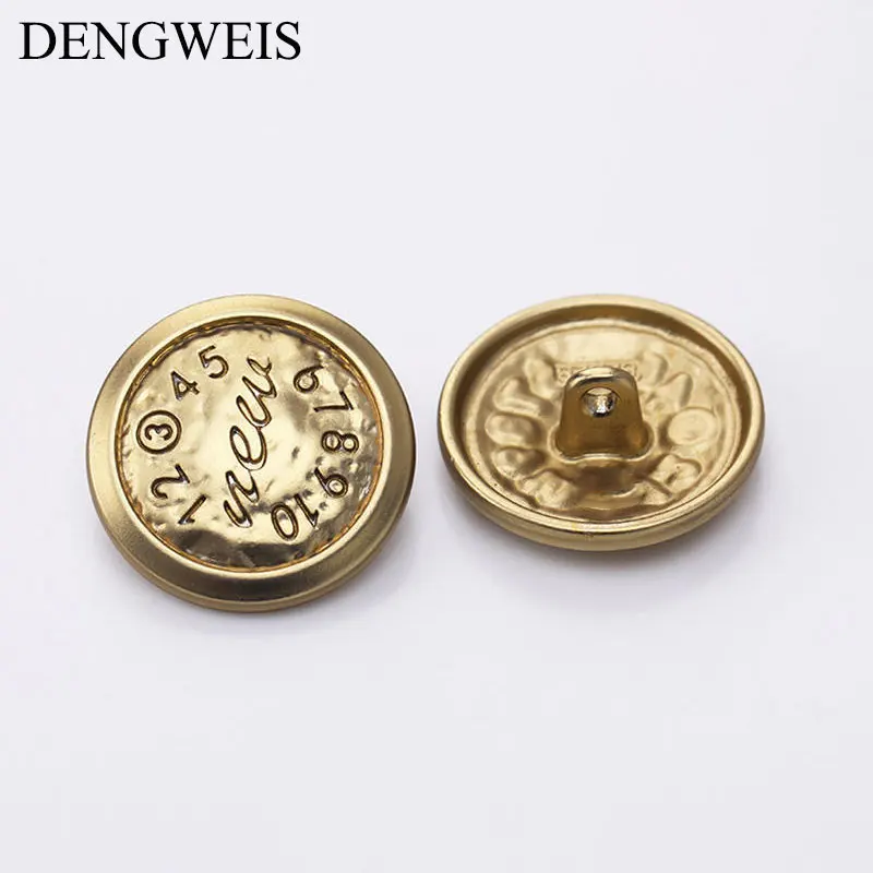 Retro Engraving Numbers Badge Metal Button Pattern Metal Knot DIY Coat Decoration Sewing Accessories Sewing Buttons Wholesale