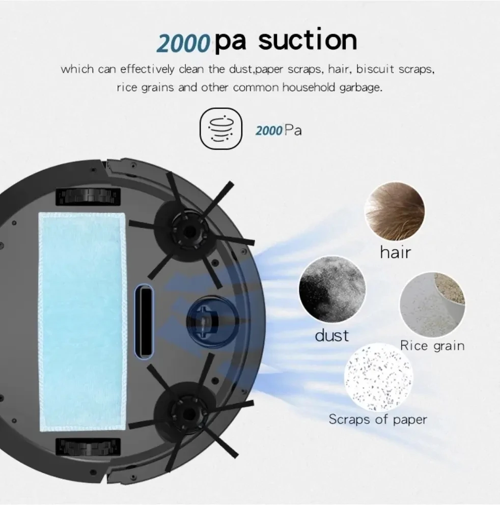 Intelligent Navigation Robotic Vacuum Cleaner Wet Dry Functions Household Hotel Use Electric Battery USB Available EU/US