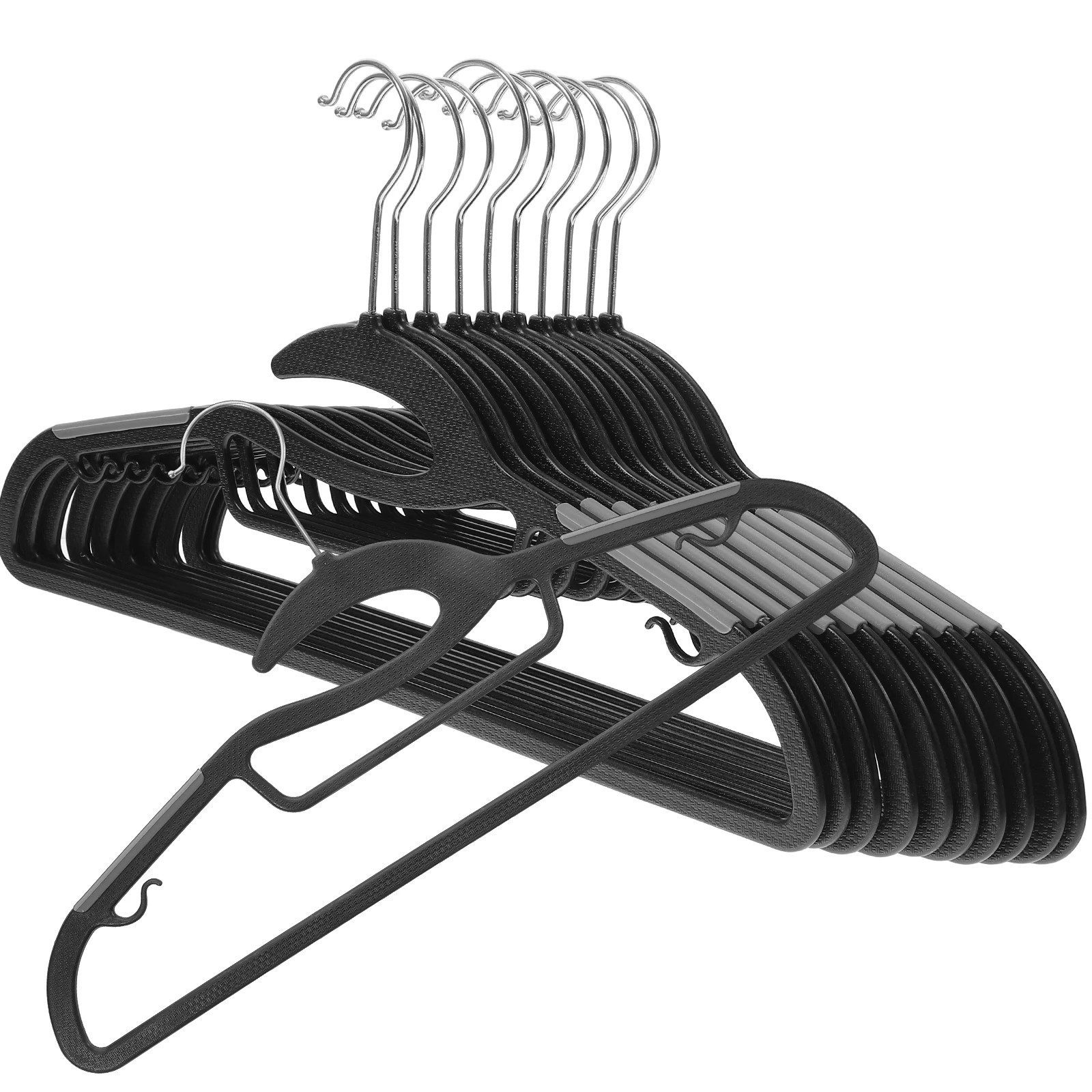

10pcs Non Slip Hangers Space Saving Heavy Duty Plastic Coat Hanger Extra Wide Clothes Suit Men Cloth Thick Sweater Storage