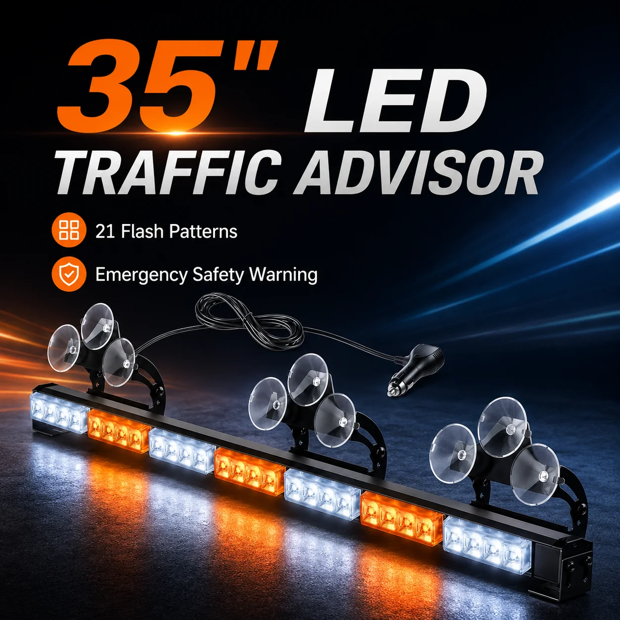 Nilight 35" LED Traffic Advisor Strobe Light Bag Lights on Trucks Police Cars 3