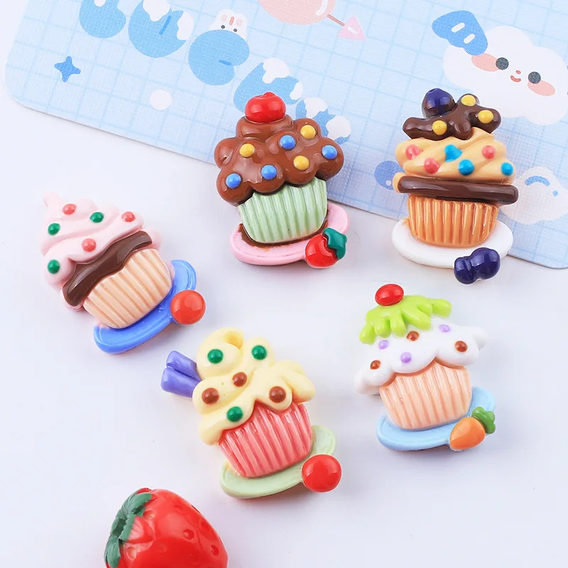 

100 Kawaii Simulation Dessert Food Cake Flatback Resin Cabochon Ice Cream Decor Crafts Doll House DIY Scrapbooking Accessories