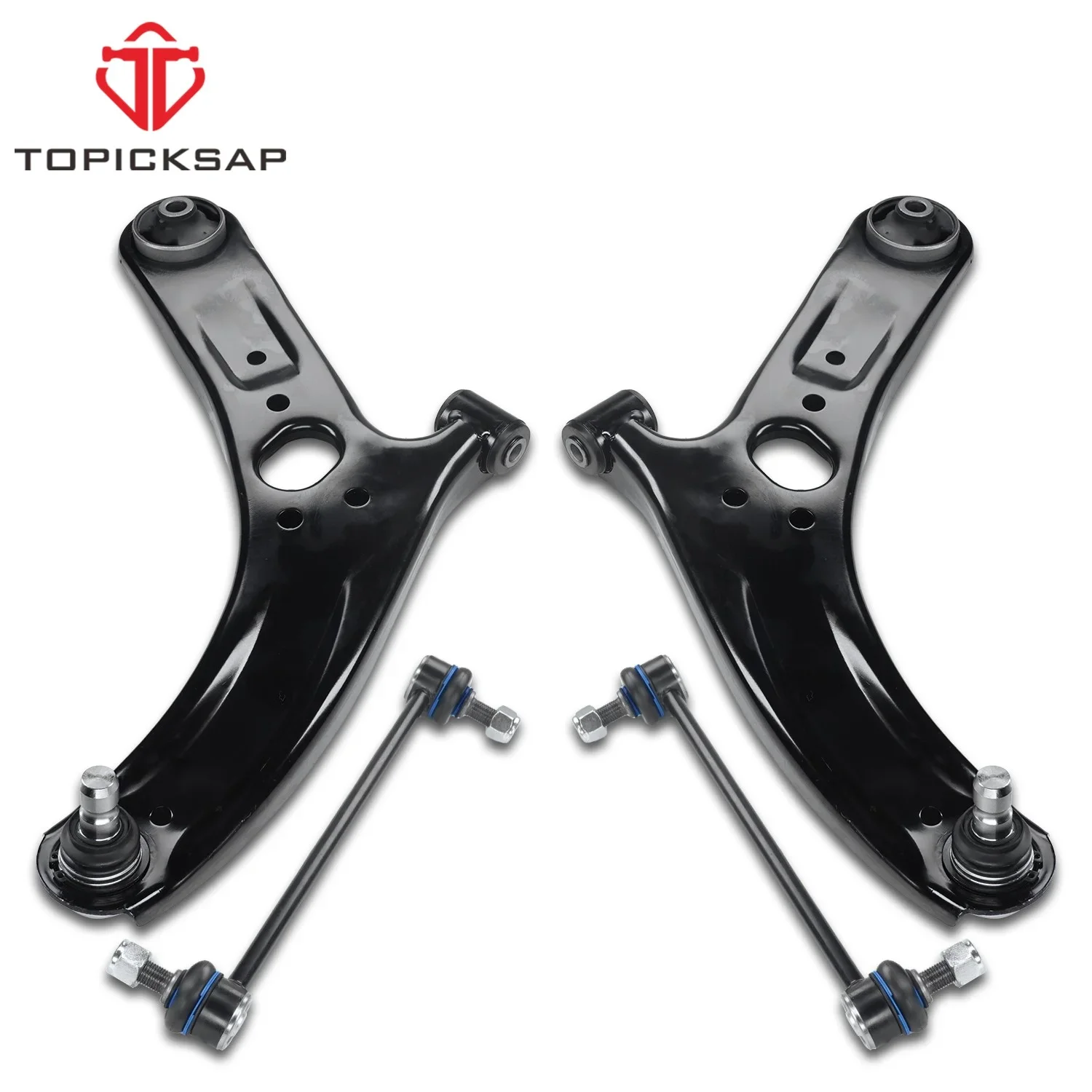 TOPICKSAP 4Pcs Front Lower Control Arm & Stabilizer Link Set for Kia Rio 2012-2017 K621981 K621982