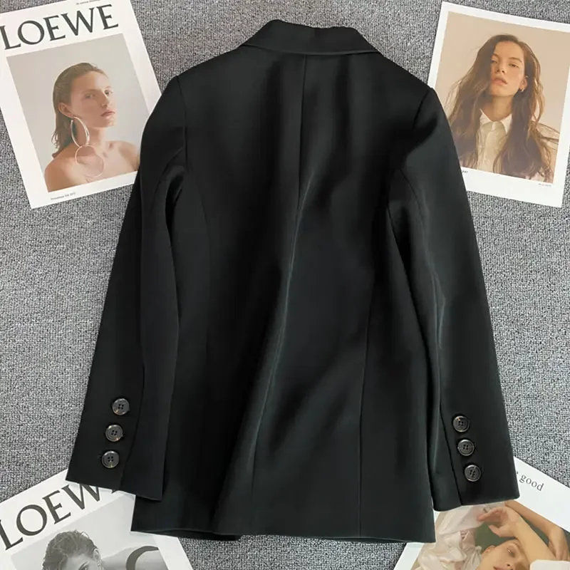 Blazer de Luxe Noir à Manches sulfpour Femme, Manteau de Bureau, Grande Taille, Mode Coréenne, Bon Marché, Vente en Gros, Nouvelle Collection Printemps Automne