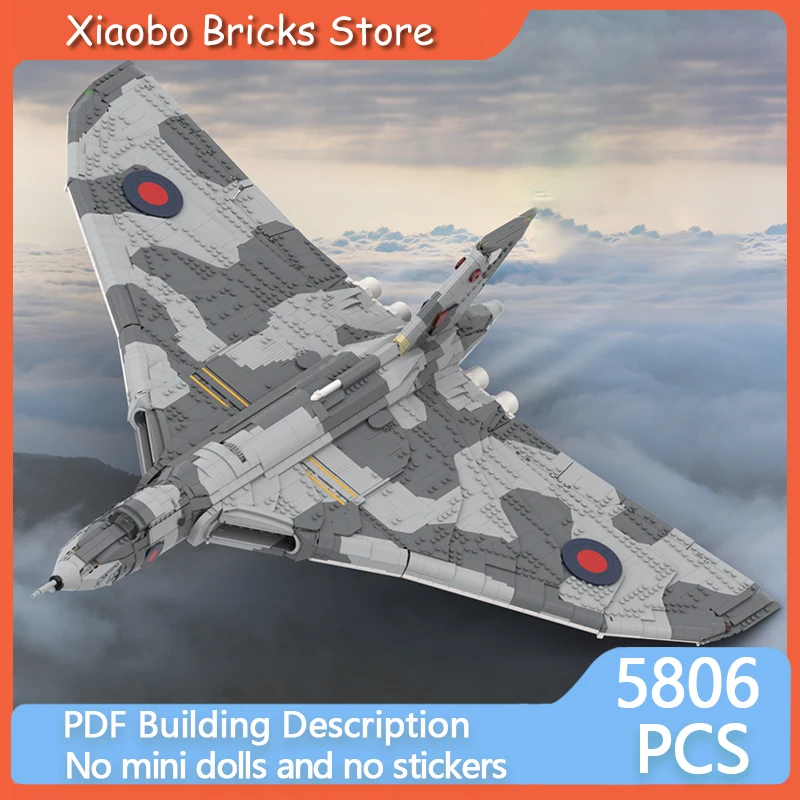 

Military Aircraft Model MOC Building Bricks 1950s Triangle Bomber Modular Technology Gifts Holiday Assemble Children Toys Suit