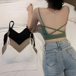 Big U Cross Sling Beautiful Back Underwear Wrapped Chest Tube Top Without Steel Ring with Chest Pad Bottoming Backless Underwear