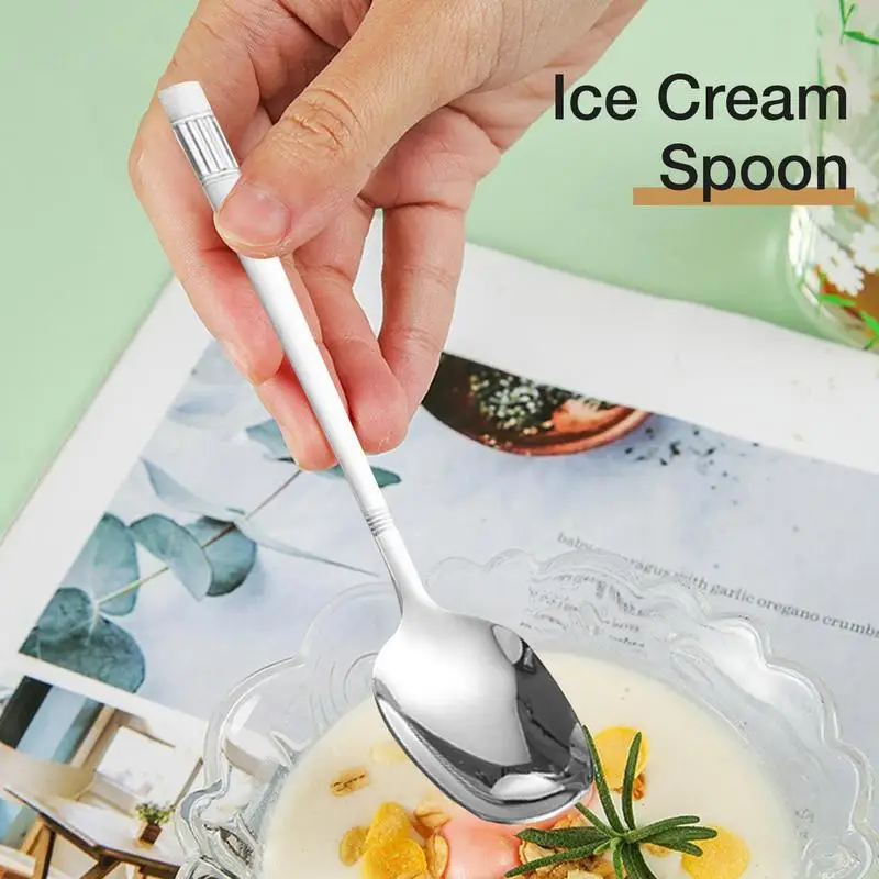 Coffee Spoons Basting Spoons For Cooking Heat Resistant Cappuccino Stirring Tool Household Tableware For Soup Yogurt Pudding Ice