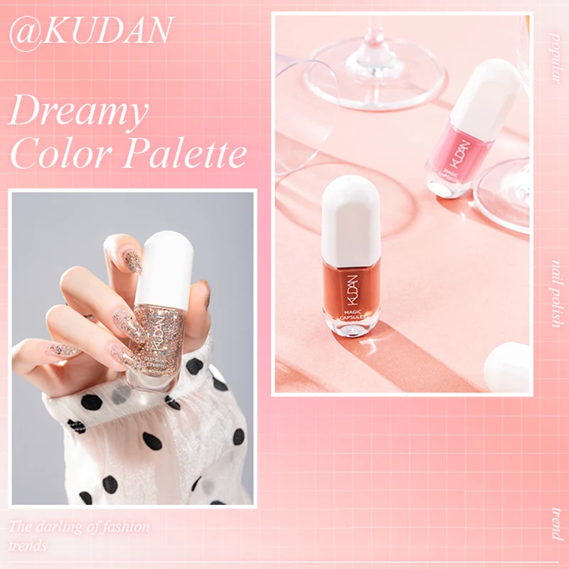 Esmalte KUDAN Dark Borgonha, sem álcool - fórmula de longa duração de secagem rápida sem iluminação, superfície brilhante e brilhante