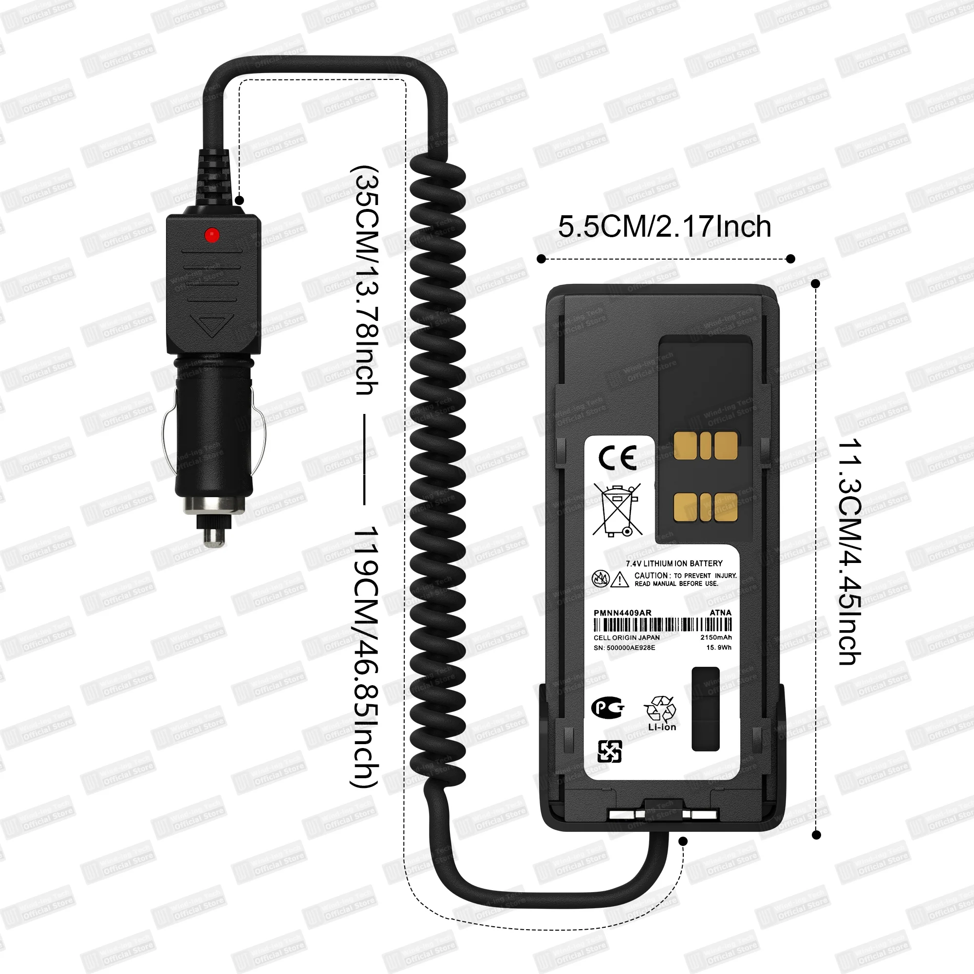 1/2PCS PMNN4409AR Car Cigarette Charger Battery Eliminator Compatible with P6600i DP4400 XPR7580 Radio Walkie Talkie Accessories