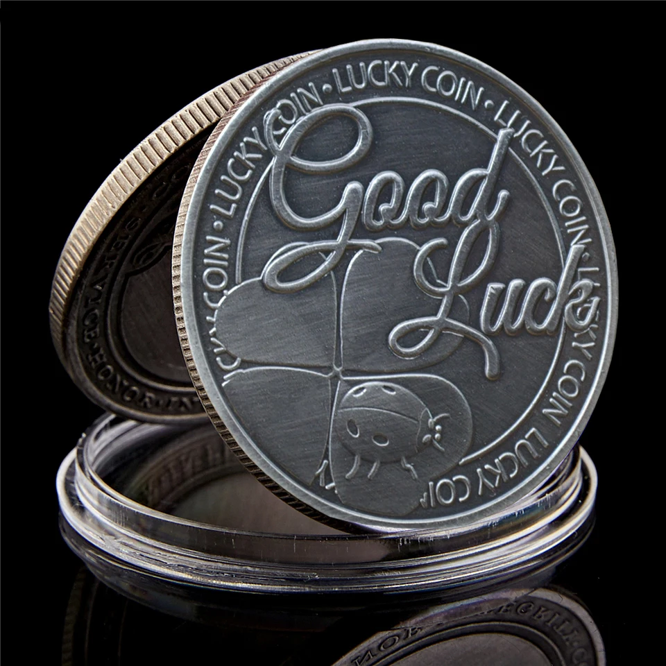 

Four-Leaf Clover Souvenir Gifts Greatest Strength Love Embossed Metal Commemorative Coins