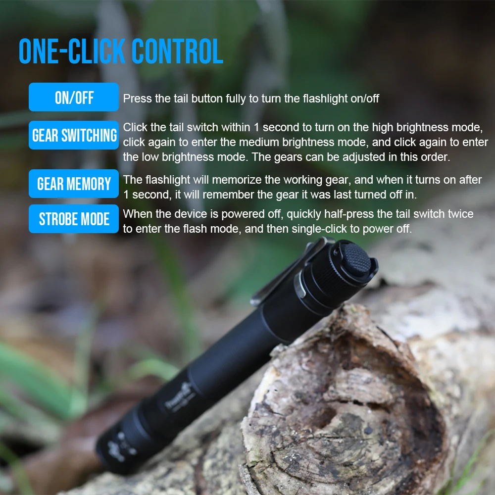 Trustfire L5 EDC Flashlight Tactical 1000LM Mini LED Light USB Portable Rechargeable Torch with Back Clip For Camping Emergency