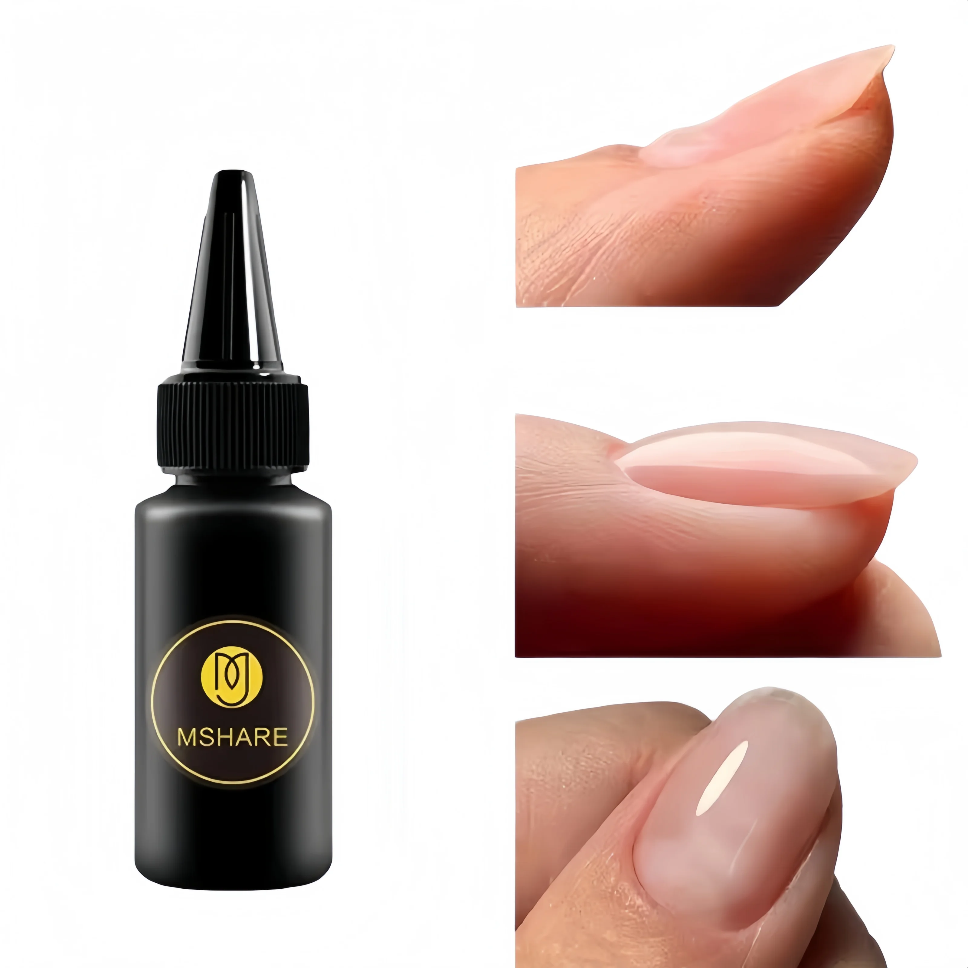 MSHARE Clear Rubber Base Top Coat for Nails No Sticky Layer UV Led Gel  30ml 10ml