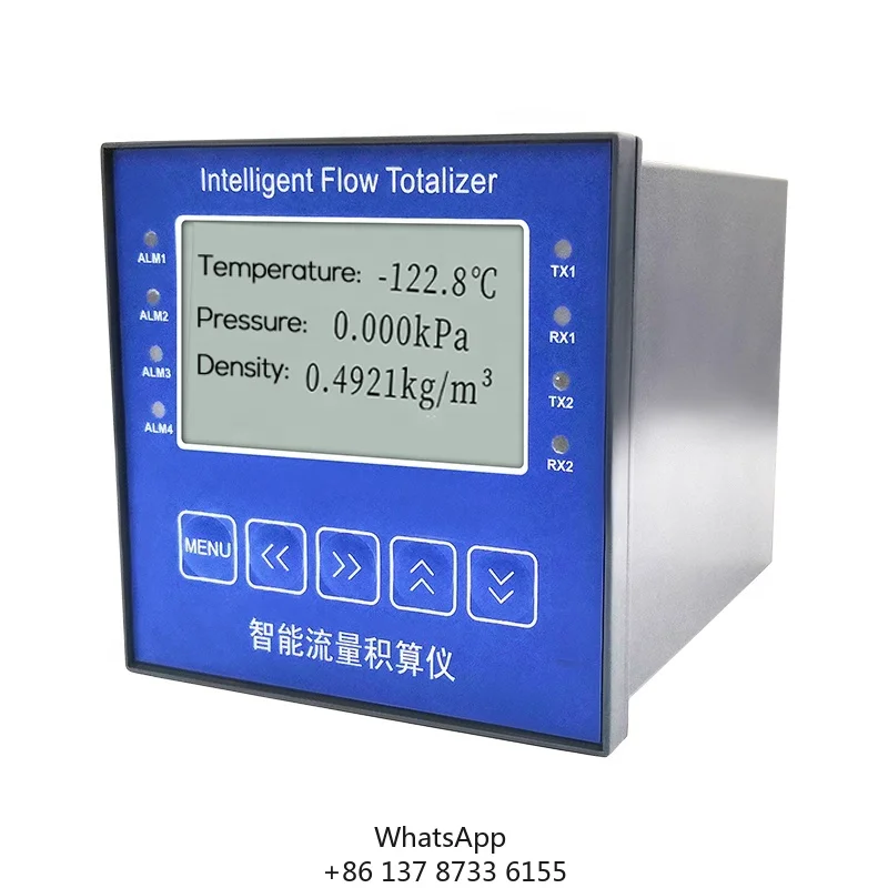 Smart Flow Totalizer Temperature Pressure Compensation Gas Liquid Steam Data Logger For Flow Meter