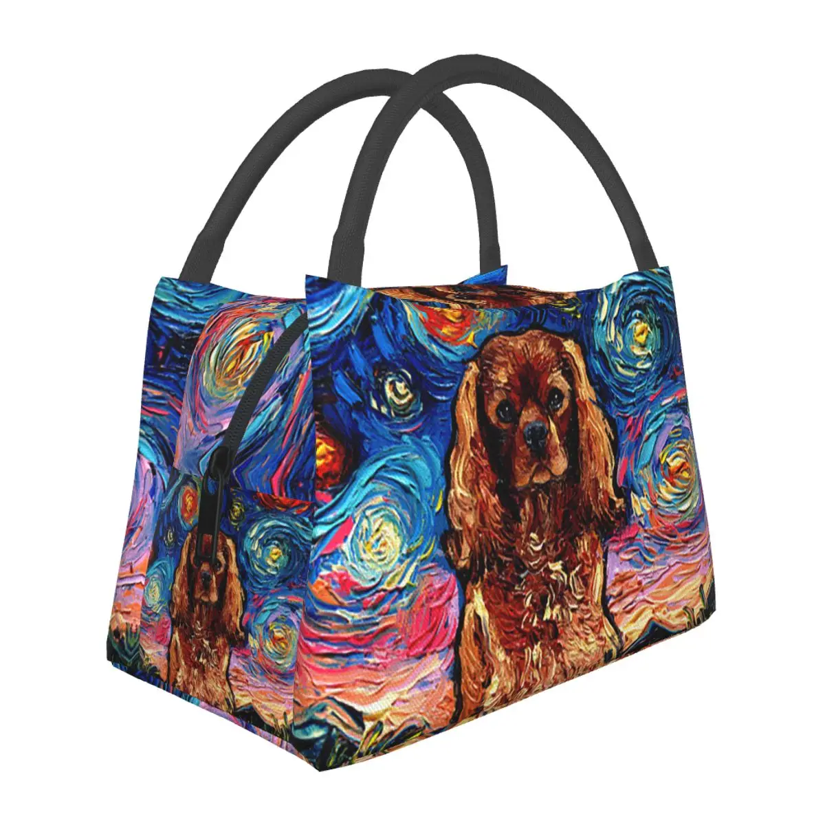 Ruby Dog Cavalier King Charles Spaniel Night Insulated Lunch Bag Storage Food Boxes Container Cooler Thermal Lunch Box Tote