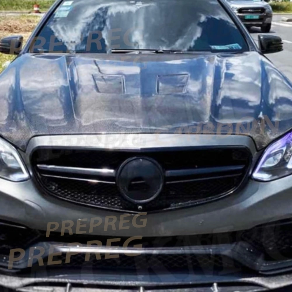 

Real Carbon Fiber Material For Benz W212 E Class E200 E220 E250 E300 E350 E63 AMG 2014-2016 Front Bumper Engine Hood Bonnet