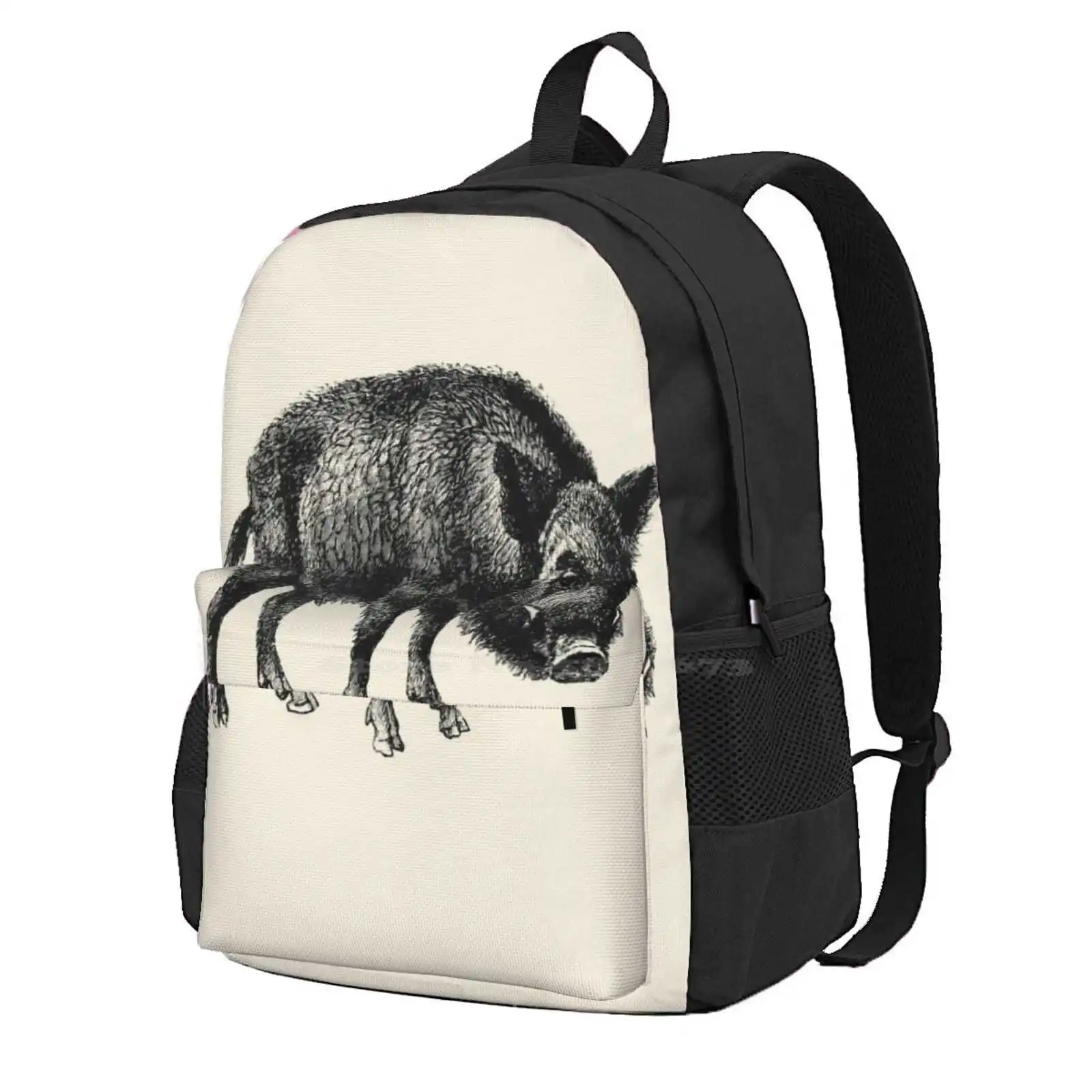 Vintage Wild Zwijn Hot Sale Schooltas Rugzak Mode Tassen Dierlijk Zwijn Slagtanden Schattige Natuur Wilde Wilde Dieren Bos Retro Hipster