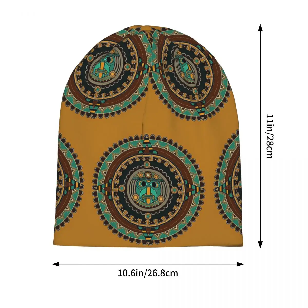 Aztec Calendar Skullies Beanies Hats Warm Autumn Winter Outdoor Cap Knitted Bonnet Caps for Men Women Adult