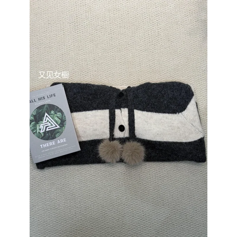 نمط جديد مخطط مقنعين السترة سترة بسيطة فضفاضة كسول وناعمة #6