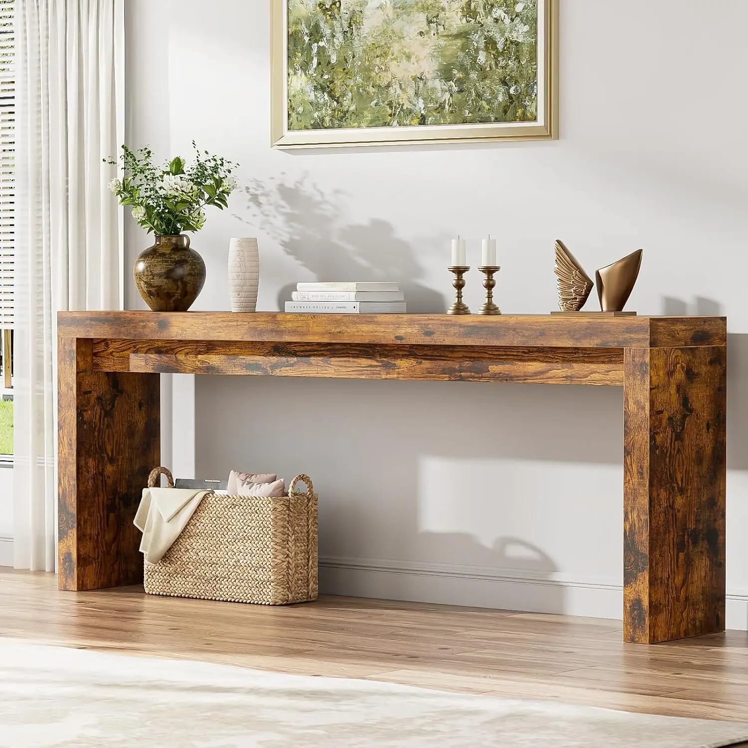 70.9 Inch Extra Long Wood Console Table, Customized